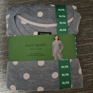 Kate Spade Gray and Pink Polka Dot Kids Pajama Set